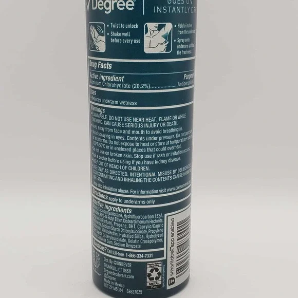 Degree Men Black & White 48Hr Dry Spray Antiperspirant Deodorant 3.8 Oz - Picture 2 of 4